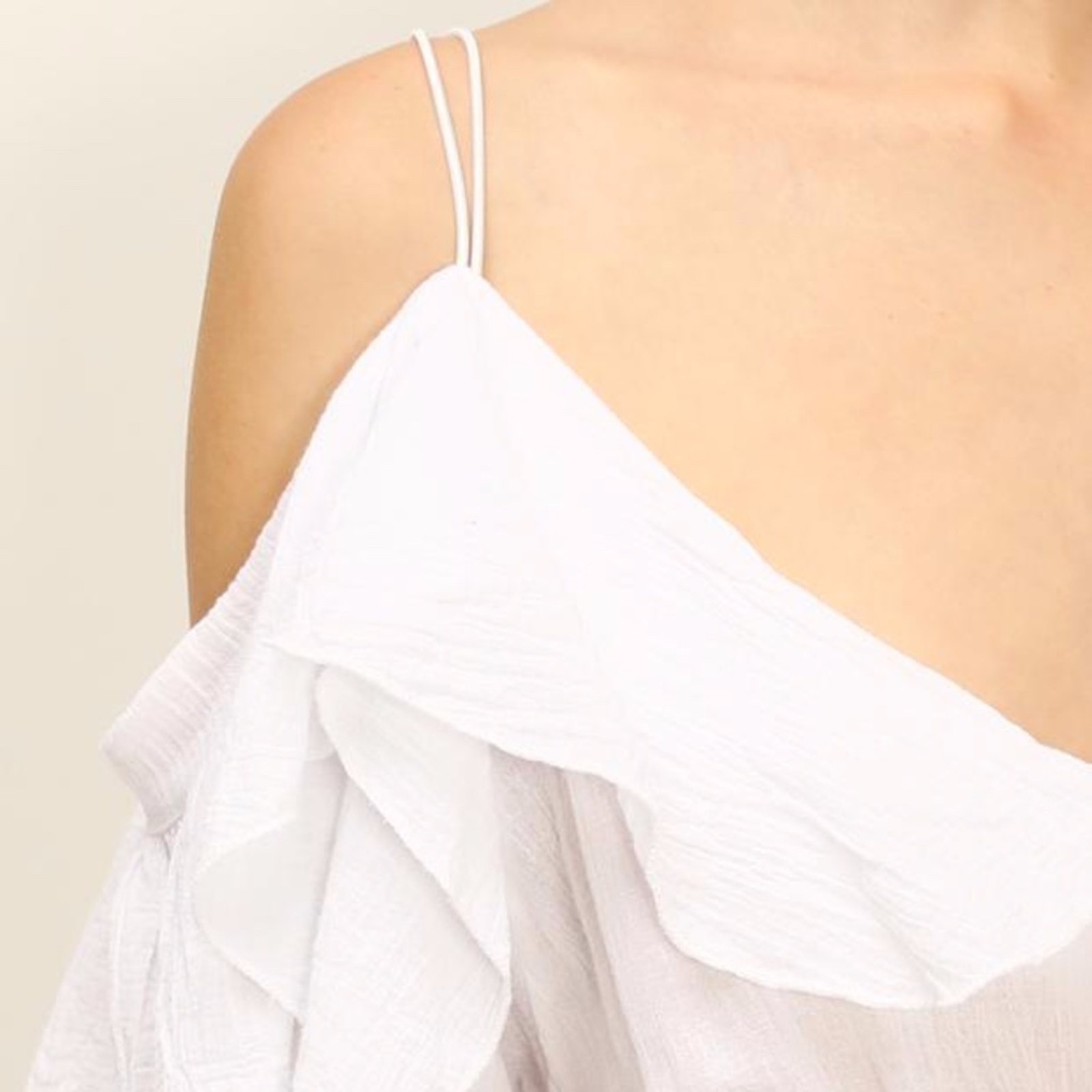 Storets Billie Cold Shoulder White Short Romper Bridal Bachelorette — image 7 of 7